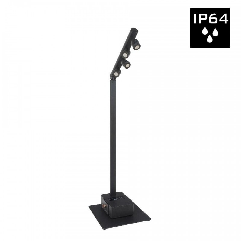 BTI-AKKUPOLE BLACK POSTE ILUMINACIÓN LED 4x5W IP-64 BATERÍA DMX BRITEQ