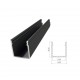 PERFIL ALUMINIO CANAL NEGRO TIPO U 13,16mm 1m + DIFUSOR