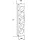 SLine 441B ALTAVOZ COLUMNA 4x4\"+1\" 200W 100V/ 8ohm IP-56