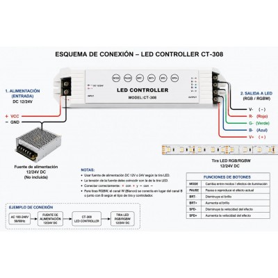 CONTROLADOR LED DT-308 30052