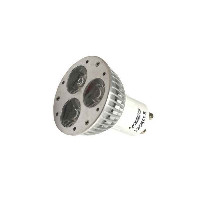 DICROICA GU-10 3x1W 220V BLANCO CÁLIDO 60º