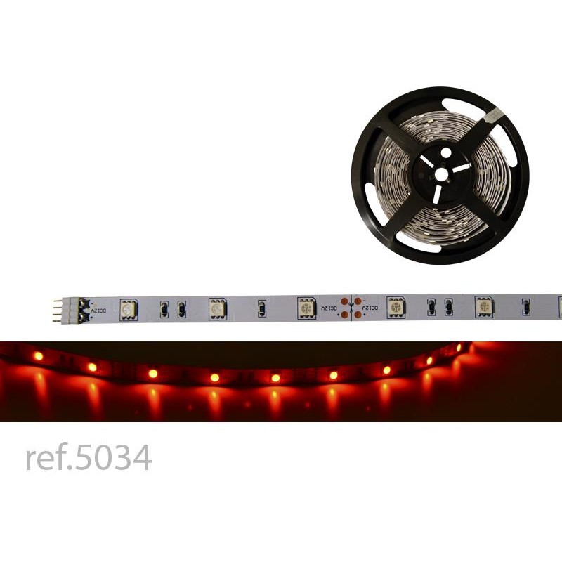 TIRA LED FLEX ROJO 5m 30 LED/m 5050 12V IP20