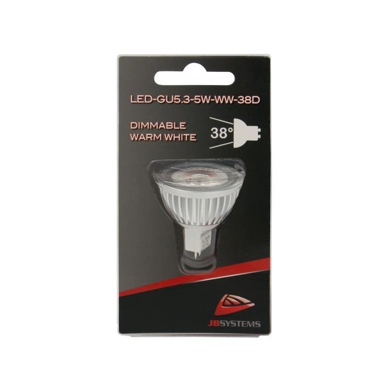 DICROICA GU10 LED COB 5W 2230V 38º BLANCO CÁLIDO 3000K