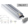 PERFIL ALUMINIO ANCHO CON BASE TIPO U 7mm 2m TAPA CON LENTE