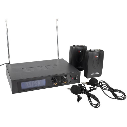 KBS-2 SISTEMA DOBLE INALÁMBRICO VHF MICRÓFONO LAVALIER / PETACA PSK