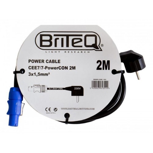 POWER CABLE CEE7/7-POWERCON 2M BRITEQ