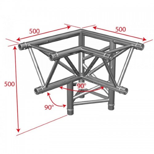 ESQUINA 3 VÍAS LEFT TRUSS TRIANGULAR TRIO 290 90º BRITEQ