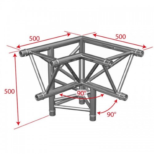 ESQUINA 3 VÍAS RIGHT TRUSS TRIANGULAR TRIO 290 90º BRITEQ