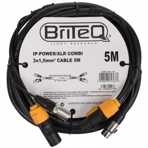 CABLE COMBI IP-POWER / XLR 3x 1.5mm 5m BRITEQ