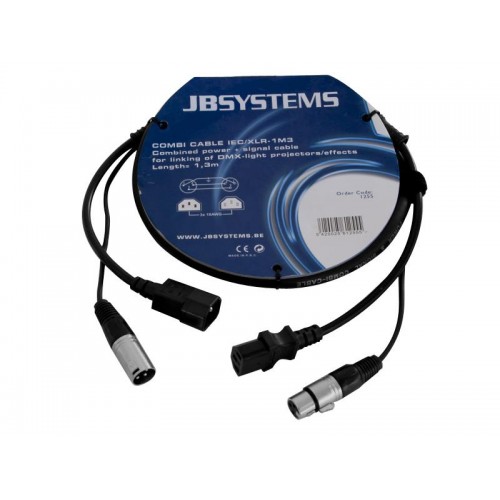 CABLE COMBI IEC H/M - XLR M/H 1.3m JBSYSTEMS