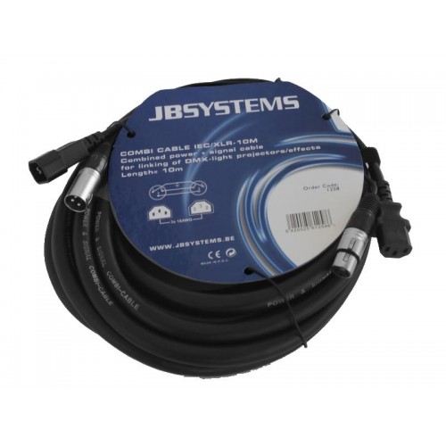 CABLE COMBI IEC H/M - XLR M/H 10m JBSYSTEMS