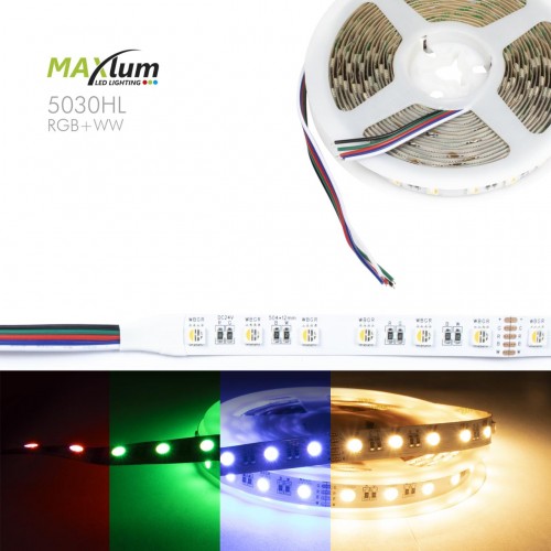 TIRA LED FLEX RGBW 3000K 5m 60 LED/m 5050 24V IP20 MAXLUM