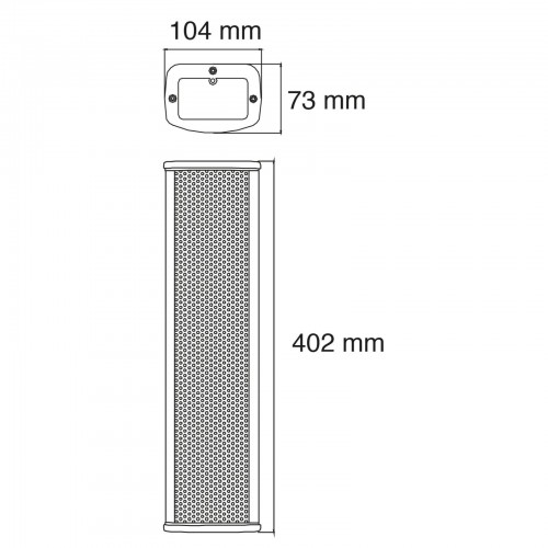 CLS440 COLUMNA 2 VÍAS 4x2.5\" 20/40W 100V IP44 AUDIOPHONY