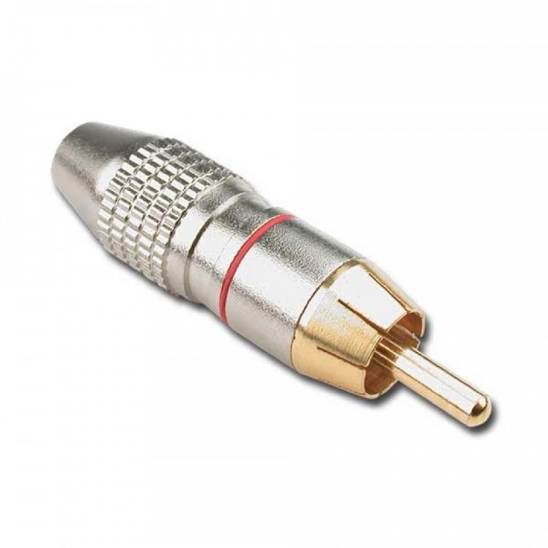CONECTOR RCA AÉREO MACHO ROJO HILEC