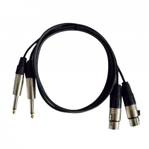 CABLE 2 JACK MONO 6.3 A 2 XLR HEMBRA 1.50m HILEC