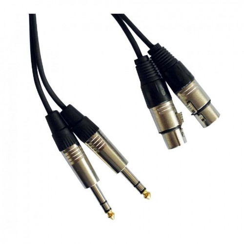 CABLE 2 JACK ST 6.3 A 2 XLR HEMBRA 1.5m HILEC