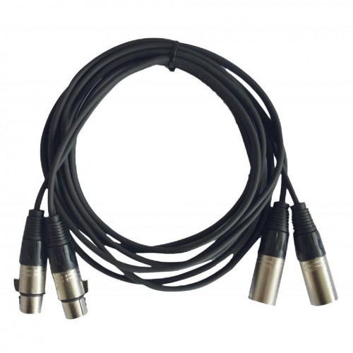 CABLE 2 XLR MACHO A 2 XLR HEMBRA 0.60m HILEC