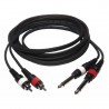 CL-23/3 CABLE 2x RCA MACHO - 2x JACK 6.3mm MONO 3m / 4mm HILEC