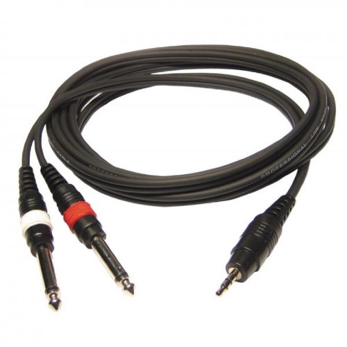 CABLE 1 MINI JACK 3.5 ST A 2 JACK 6.3 MONO 1.5m HILEC