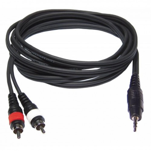 CABLE 1 MINI JACK 3.5 ST A 2 RCA MACHO 1.5m HILEC