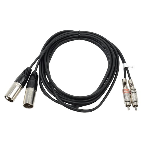 CABLE 2 RCA MACHO A 2 XLR MACHO 3m HILEC