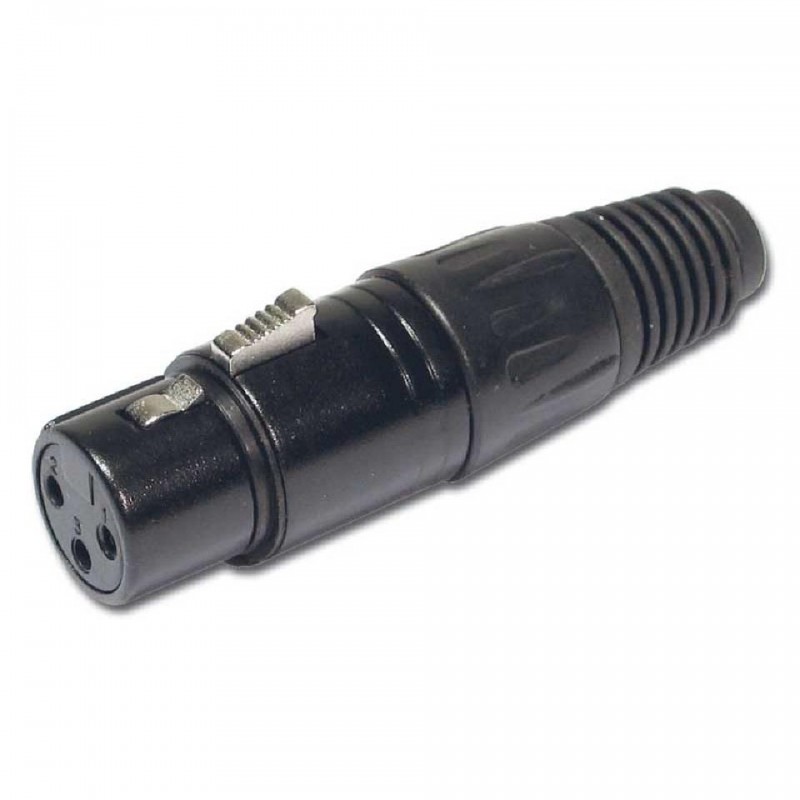 CONECTOR XLR 3P HEMBRA AÉREO NEGRO HILEC