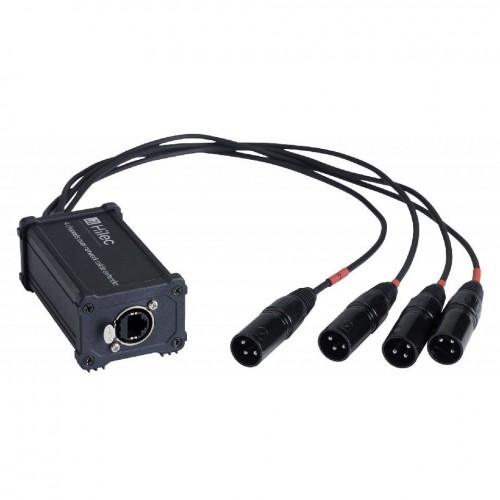 ADAPTADOR DMX RJ45 A 4 XLR 3P MACHO HILEC