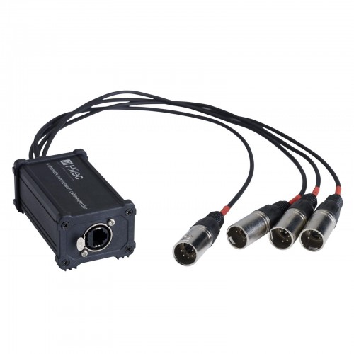 ADAPTADOR DMX RJ45 A 4 XLR 5P MACHO HILEC