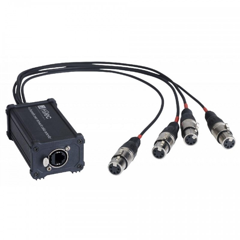 ADAPTADOR DMX RJ45 A 4 XLR 5P HEMBRA HILEC