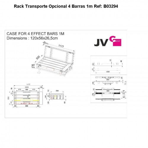 RACK PARA 4x SUNBAR WHITE / SUNBAR COMBI / RAVE BAR JBSYSTEMS