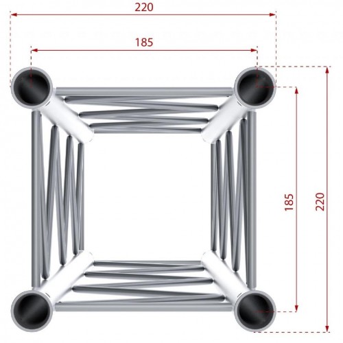 DECO22Q-PT050 CUADRADO 220mm 0.50m CONTESTAGE