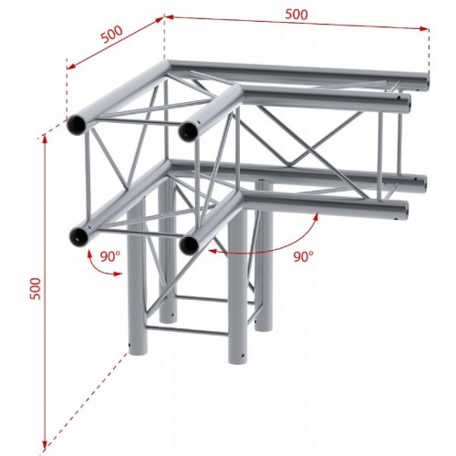 DECO22Q-AG02 ÁNGULO QUATRO 220mm 3 VÍAS CONTESTAGE