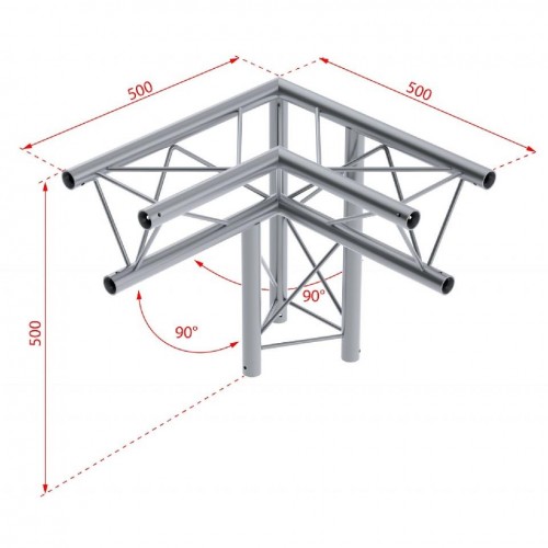 DECO22T-AG01 ESQUINA 3 VÍAS 90º DERECHA TRUSS