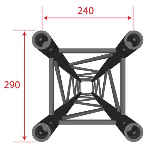 QUAD29-050N TRUSS CUADRADO NEGRO 29X29 0.50m  CONTESTAGE