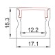 PERFIL ALUMINIO EMPOTRAR TIPO U 15mm 2m