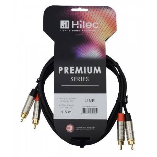 CABLE 2 RCA MACHO A 2 RCA MACHO 1.5m PREMIUM HILEC