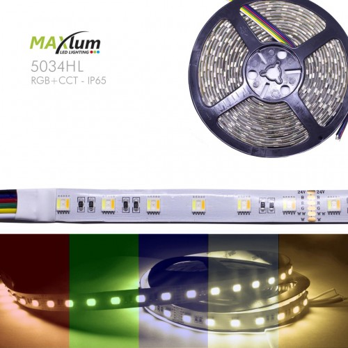 TIRA LED FLEX RGB + CCT 5m 60 LED/m 5050 24V IP65 MAXLUM