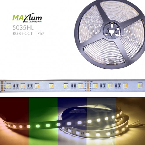 TIRA LED FLEX RGB + CCT 5m 60 LED/m 5050 24V IP67 MAXLUM