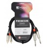 CABLE 2x JACK 6.5mm A 2x RCA  REAN - 3m PREMIUM HILEC