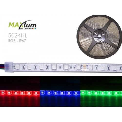 TIRA LED FLEX RGB 5m 60 LED/m 5050 24V IP67 MAXLUM