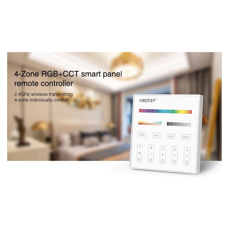 T4 PANEL CONTROL CONTROL RGB+CCT 4 ZONAS MIBOXER