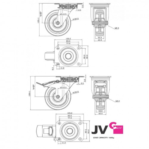 SET 4x RUEDAS PARA TABLEROS JBSYSTEMS