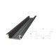 PERFIL ALUMINIO NEGRO EMPOTRAR CANAL TIPO U 6,10mm 2m + TAPA OPAL