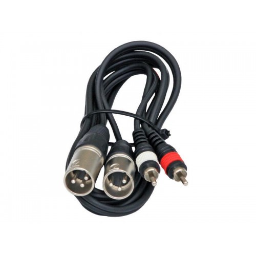 CABLE 2 RCA MACHO A 2 XLR MACHO 1,5m JBSYSTEMS