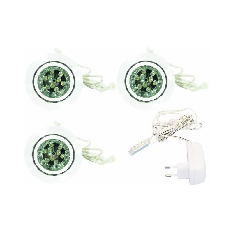 SET 3 ARILLOS BLANCOS 9 LEDS ROJOS