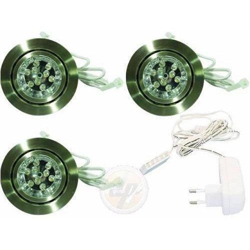 SET 3 AROS NICKEL 9 LEDS VERDES