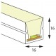 TUBO HORIZONTAL SILICONA CUADRADO 16x16mm 5m