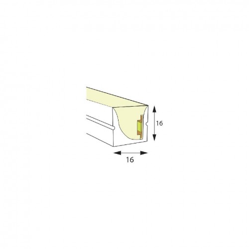 TUBO VERTICAL SILICONA CUADRADO 16x16mm 5m