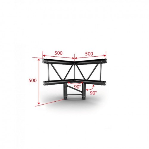 AGDUO-07 BLK ESCQUINA VERTICAL 3 VIAS 90º CONTESTAGE
