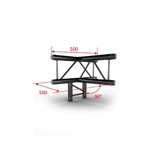 AGDUO-09 BLK ESCQUINA VERTICAL 4 VIAS 90º CONTESTAGE